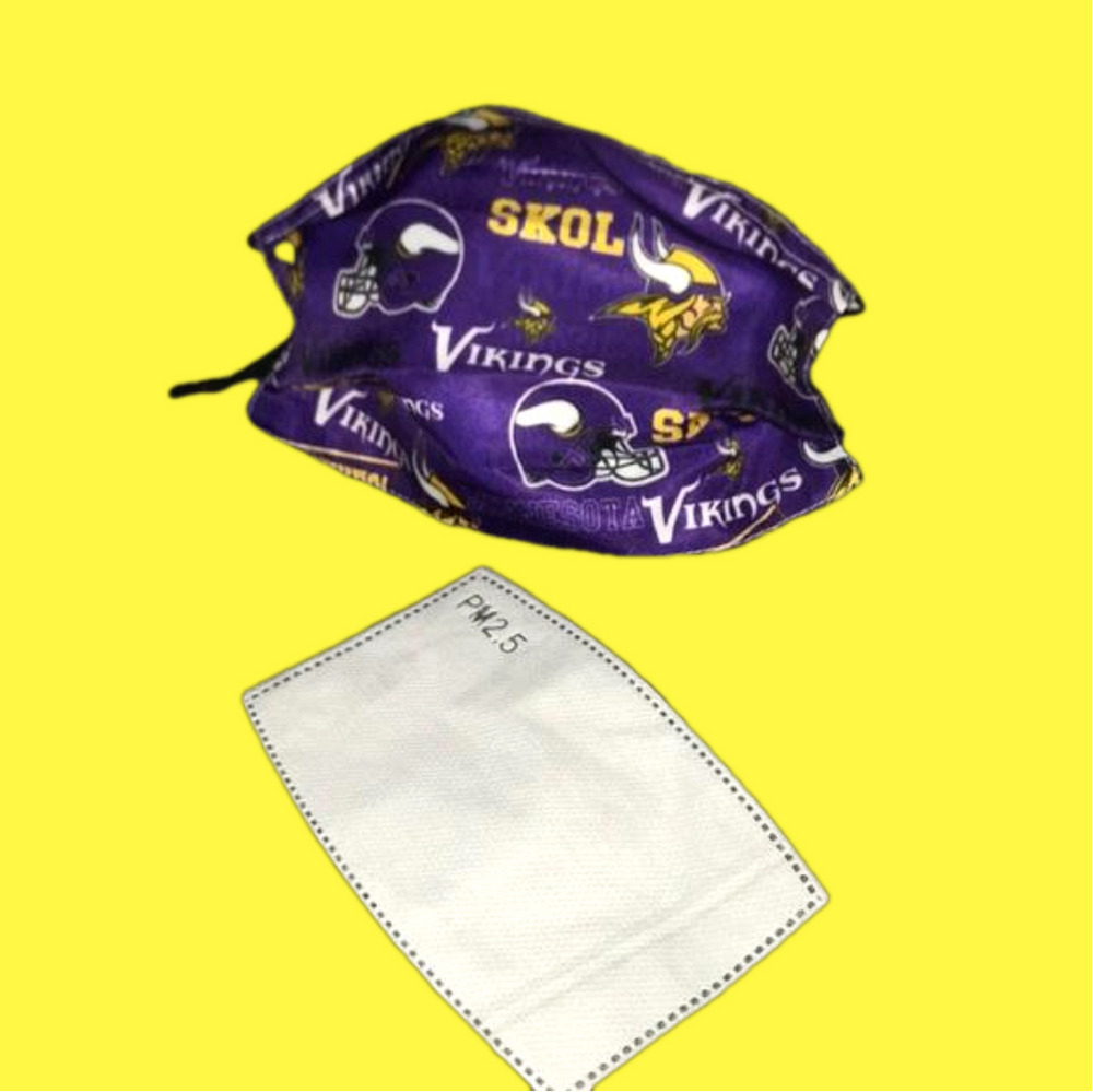 6/$20 New Minnesota Vikings face mask and filters